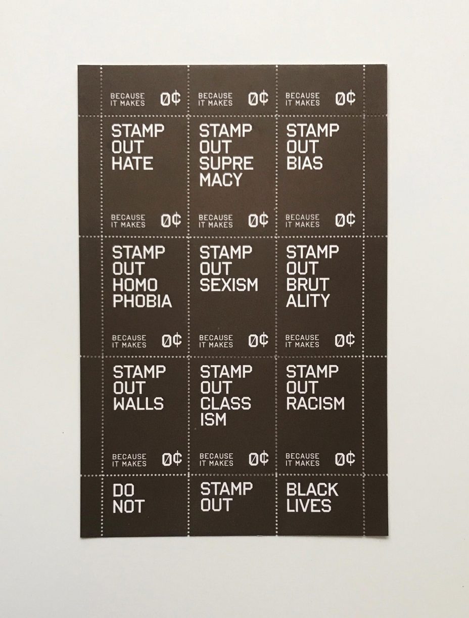 stamp out hate tre seals full sheet bronze